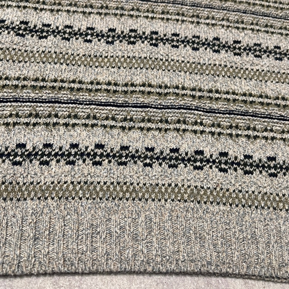 Vintage 90s Bill Blass V-Neck Grandpa Sweater Size Mens XL Grey Fair Isle - Picture 4 of 7